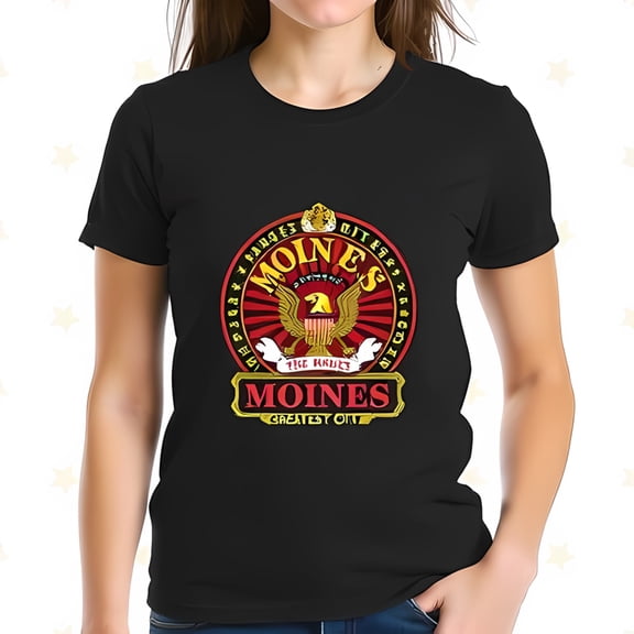 Vintage Moine's Eagle Cotton Short Sleeve T-Shirt - Bold Red & Gold Design Classic Pride