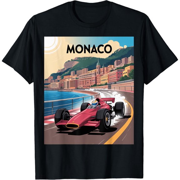 Vintage Monaco Classic Race Car Racing Design T-Shirt