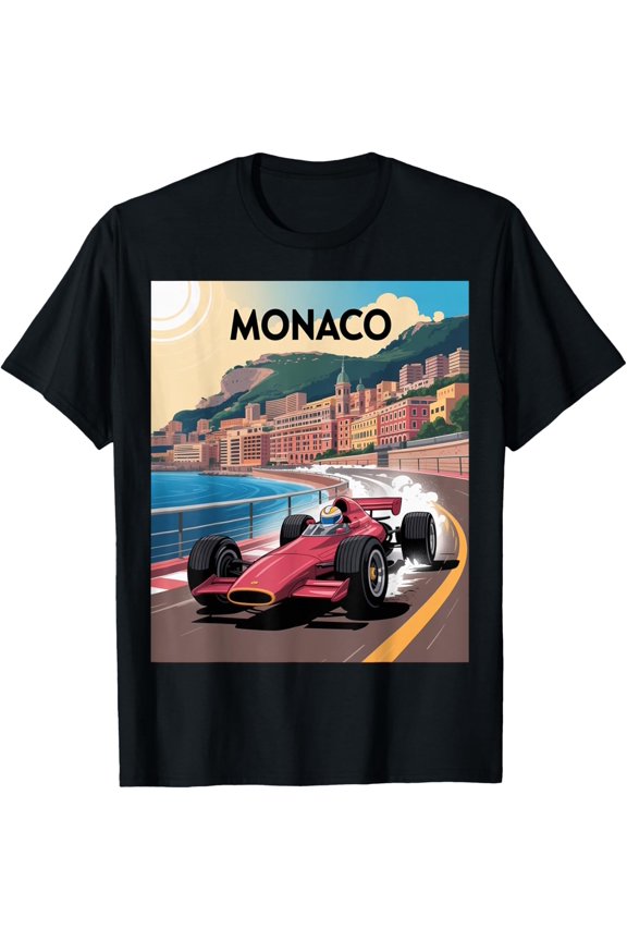Vintage Monaco Classic Race Car Racing Design T-Shirt
