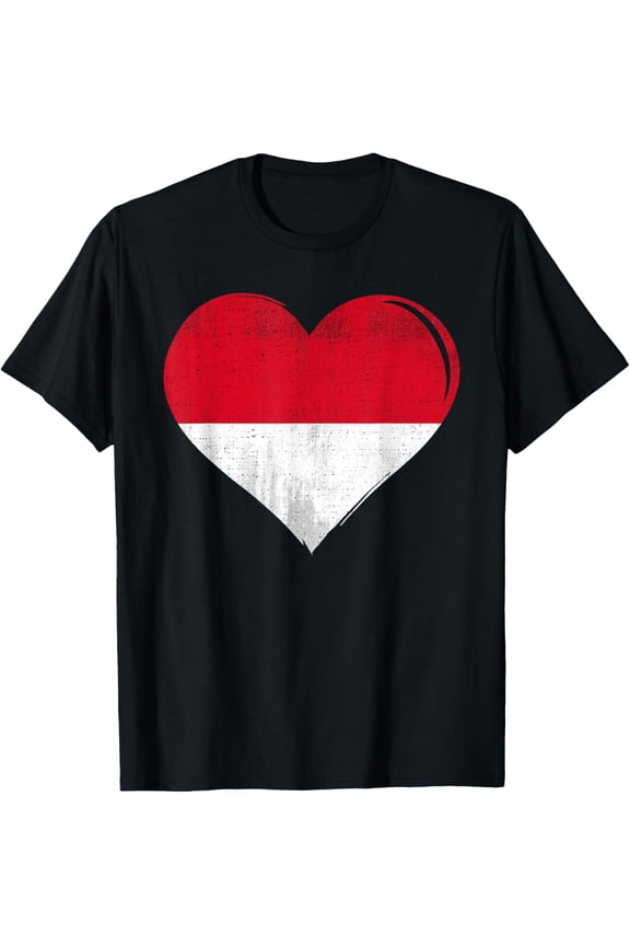 Vintage Monaco flag, Monaco Heart, Monaco Vacation T-Shirt