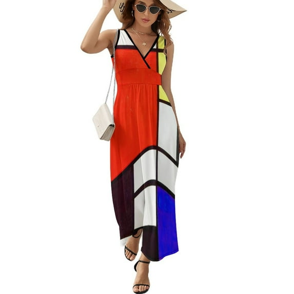 Vintage Mondrian Swinging s Sleeveless Dress elegant dresses for women Woman fashion