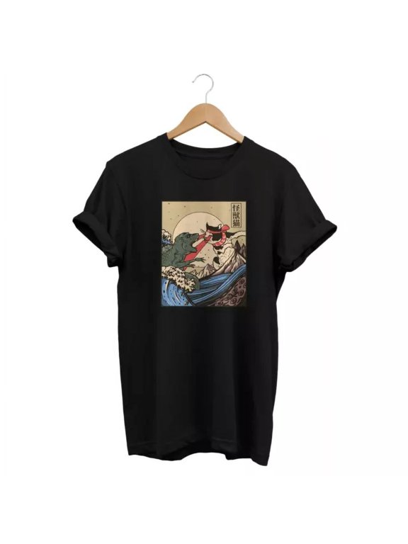 Vintage Monster Cat T-Shirt Streetwear Japanese Aesthetic Shirt Alternative ClothingBirthday Gifts