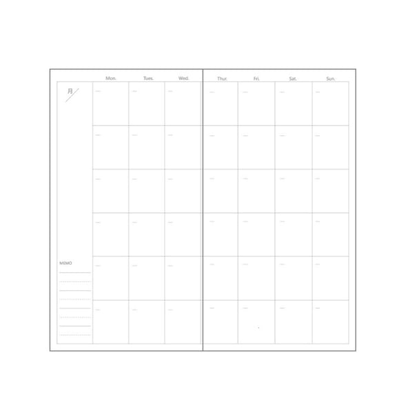 Vintage Monthly Planner 60 Sheets Paper Notebook Writing Journal 4x7.4Inch