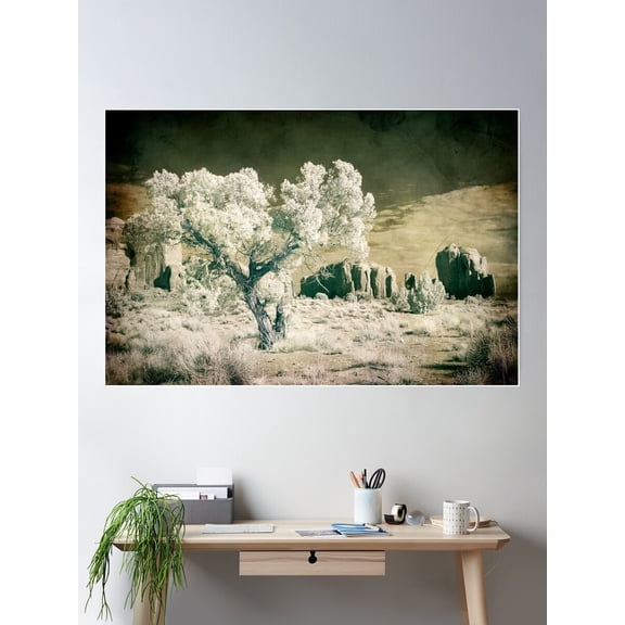 Vintage Monument Valley Desert Poster Wall Art, Modern Wall Decor For Living Room Bedroom, 8x12 UNFRAMED