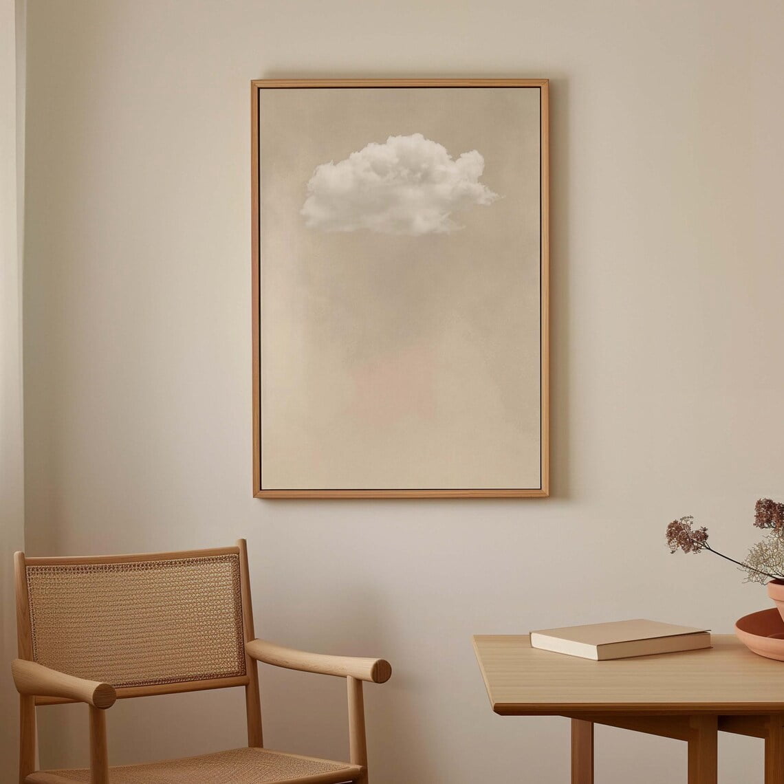Vintage Moody Cloud Wall Art, Modern Farmhouse Decor Painting, Light ...