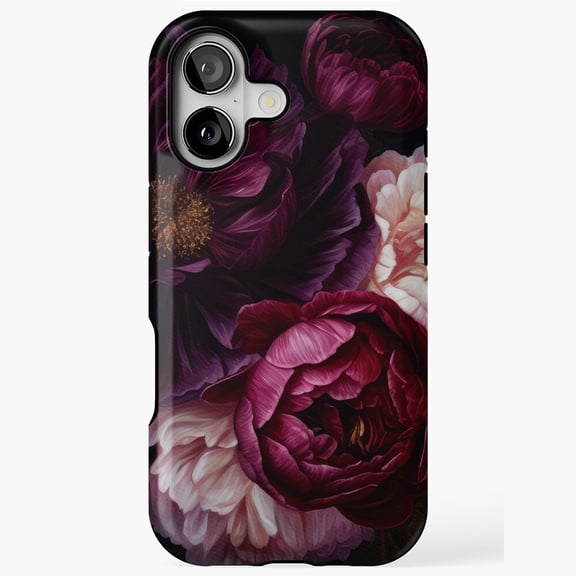 Vintage Moody Floral Baroque Botanical Dark Cottagecore Night Garden iPhone Tough Case