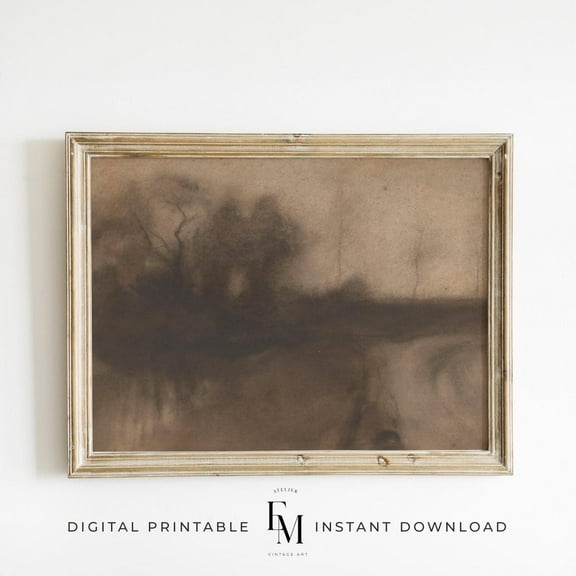 Vintage Moody Landscape Moody Vintage Moody Wall Decor Autumn Print Fall Vintage Art Oil Paint Home Decor #2629, Unframed Canvas Size 24x36