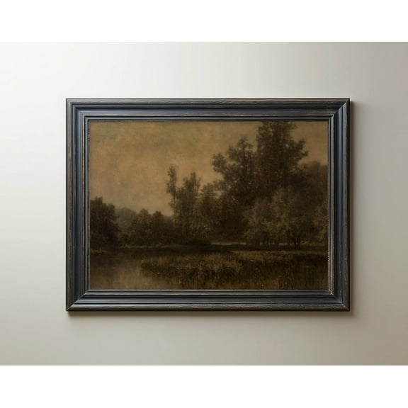 Vintage Moody Landscape Print, Neutral Scenery Painting, Rustic Decor, Wall Art, Modern Wall Decor, 12x18 UNFRAMED