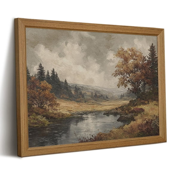 Vintage Moody Landscape Wall Art Print, Cottagecore Nature Decor