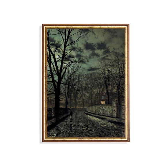 Vintage Moonlight Landscape Poster Moody Dark Academia Wall Art Unframed Paper Print