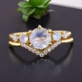 thumbnail image 1 of Vintage Moonstone Wedding Ring Set V Shape Diamond Proposal Band Alternative Fine Women Jewelry Anniversary Gift For Wife, 1 of 4