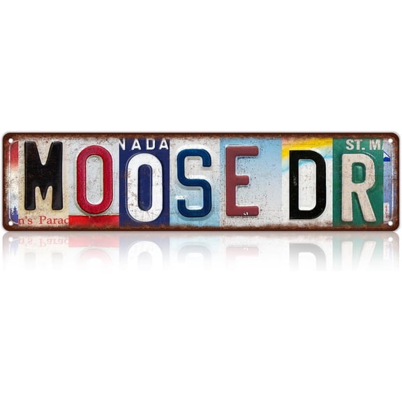 Vintage Moose Dr Street Sign Wall Decor Metal Tin Signs Poster