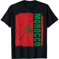 thumbnail image 1 of Vintage Moroccan Flag Morocco Pride Roots Heritage Gift T-Shirt mens t shirt，black，women，funny，misfits，men，journey，t-shirt, 1 of 4