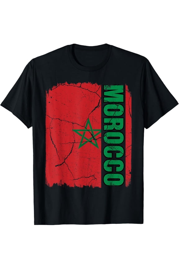 Vintage Moroccan Flag Morocco Pride Roots Heritage Gift T-Shirt mens t shirt,black,women,funny,misfits,men,journey,t-shirt