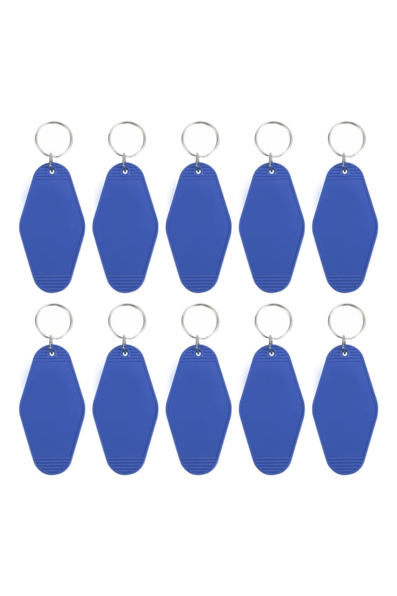 Plastic Vintage Motel Keychain Blank Hotel Keychains Retro Key Tags for Clothing Hotels Sapphire Blue 10 Pcs