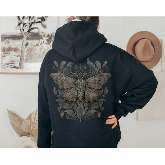 Vintage Moth Hoodie Moth Shirt Nature Forest Hoodie Cottagecore Hoodie Fairycore Hoodie Goblincore Hoodie Goblincore