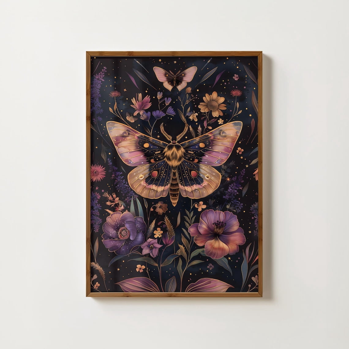Vintage Moth Print Moody Insect Dark Academia Print Antique Butterfly ...