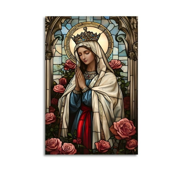 Vintage Mother Maia Painting, Virgin Mary Canvas Poster Great Wall Art for Home Decor,, Mother's Day Gift, Posters for Bedroom, Office Or Living Room