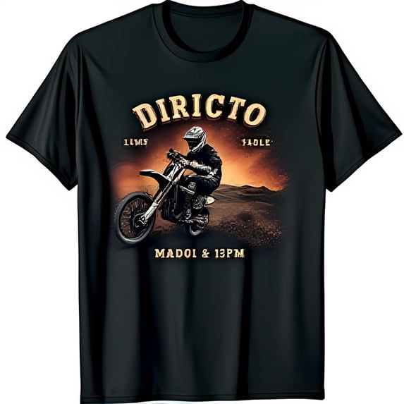 Vintage Motocross Rider Black T-Shirt Edgy Graphic Tee with Retro Design