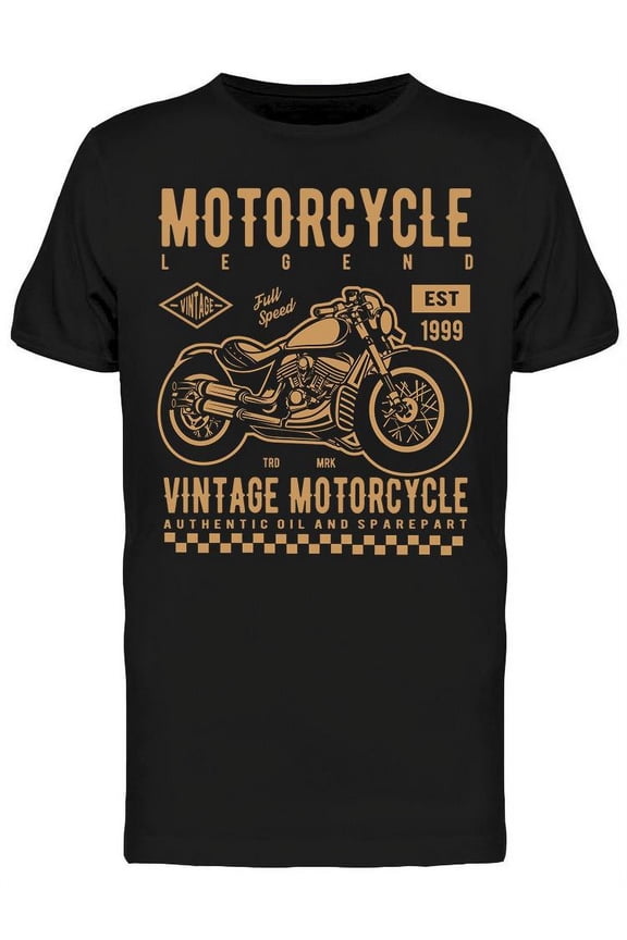 Vintage Motorcycle Brown Color  T-Shirt Men -Image by Shutterstock, Male Large