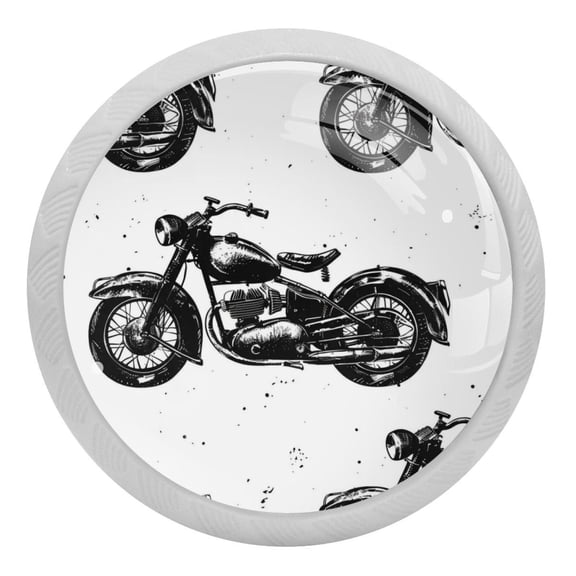 Vintage Motorcycle Crystal Glass Drawer Knob Pull Ergonomic 30mm Circle Glowing Furniture Cabinet Handle for Kitchen Dresser Cupboard Wardrobe