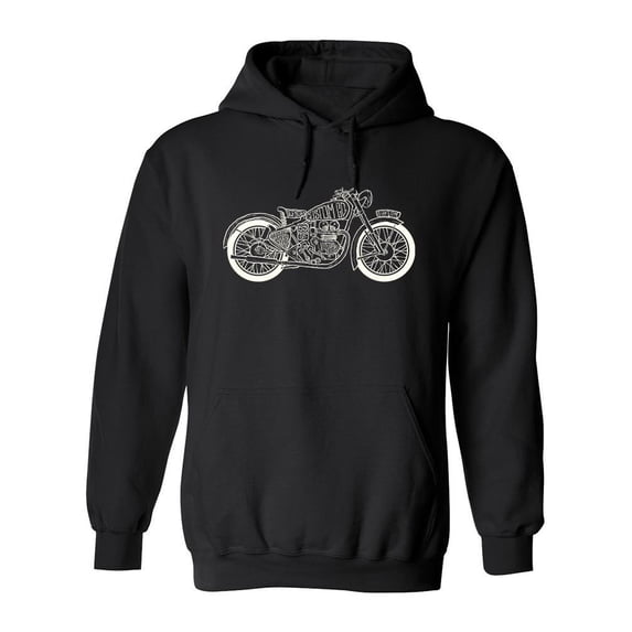Vintage Motorcycle Design. Hoodie Men -Image by Shutterstock, Male 5X-Large