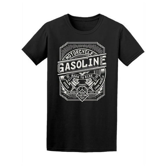 Vintage Motorcycle Gasoline Biker Men T-Shirt - Image by Shutterstock, Male 3X-Large