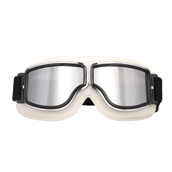 Vintage Motorcycle Goggles, Anti Fog Dustproof ATV Aviator Glasses Fits over Prescription Glasses, Soft Padded Retro Riding Glasses with Anti- Strap