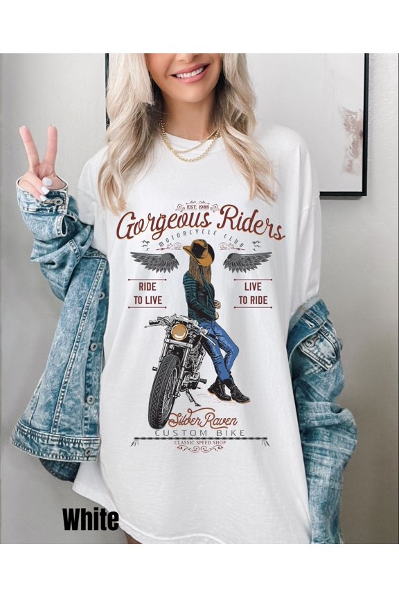 Vintage Motorcycle Graphic Shirt for Women - Comfort Colors Biker T-Shirt, Perfect Gift for Biker Enthusiasts