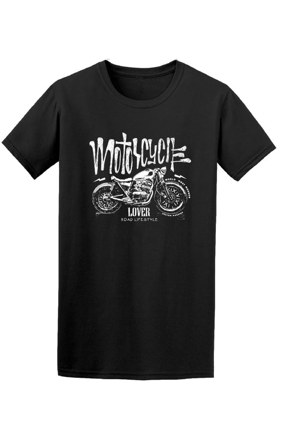 Vintage Motorcycle Lover T-Shirt Men -Image by Shutterstock, Male Small