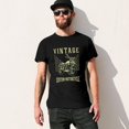 thumbnail image 1 of Vintage Motorcycle Men’s T-Shirt 100% Cotton Casual Short Sleeve Tops Gift Tee Black 3XL, 1 of 5