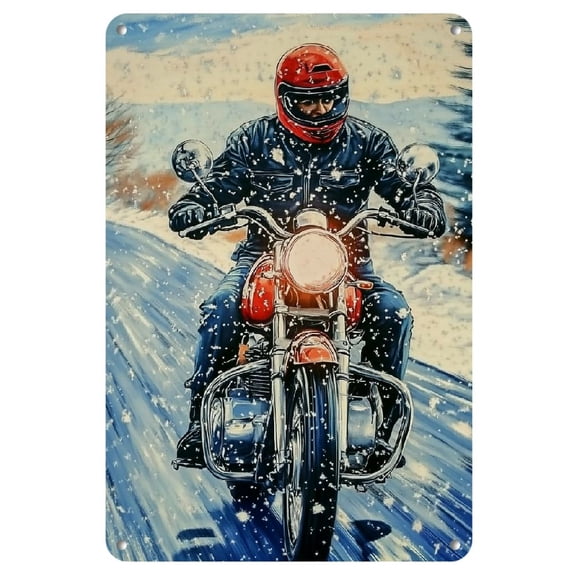 Vintage Motorcycle Metal Tin Sign Art - High Quality Iron Wall Decor for Indoor & Outdoor - Retro Biker Iron Picture for Bar, Cafe, Restaurant, Billiard Room, Home - HD Printed, Pre-Drilled