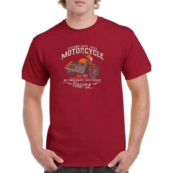 Vintage Motorcycle Poster T-Shirt Men -Image by Shutterstock, Male Small