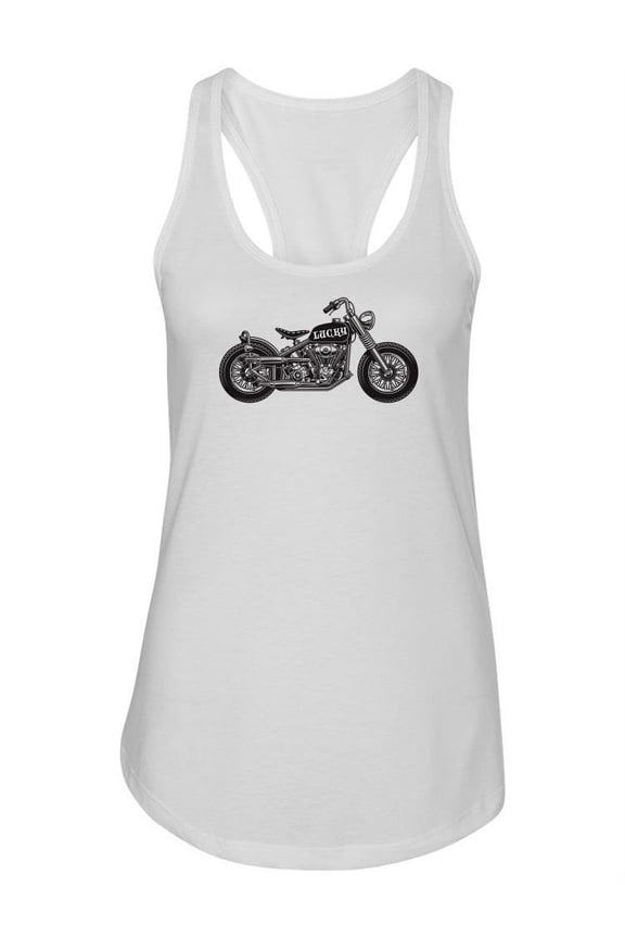 Vintage Motorcycle Racerback Tank Women -SPIdeals Designs, Female Large