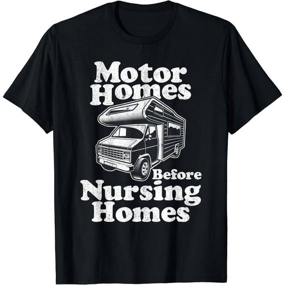 Vintage Motorhome Graphic T-Shirt for RV Camping Lovers - Perfect Retirement Gift Idea