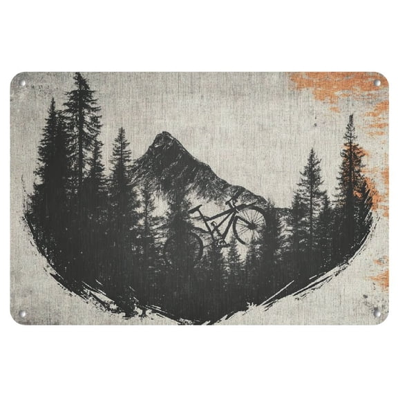 Vintage Mountain Bike Metal Wall Art - 8x12" Iron Poster with Ride or Die Theme, Cycling & Nature Motifs for Home Decor