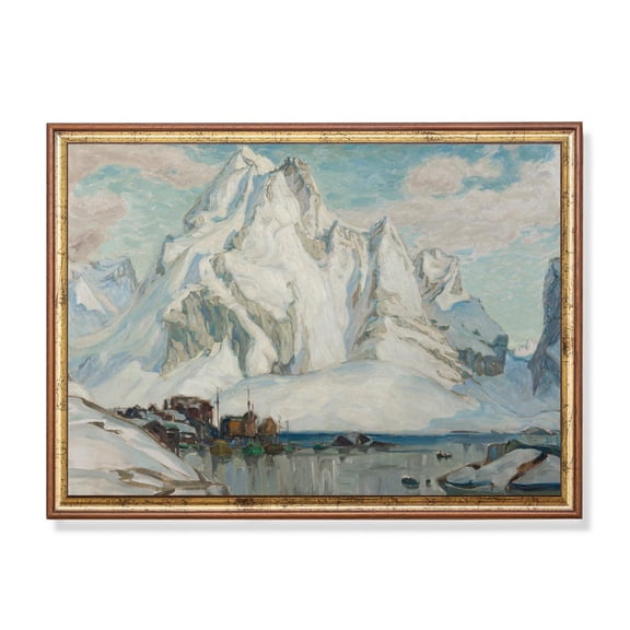 Vintage Mountain Landscape Print Poster 19th Century Nordic Snow Scene, Size 16x24 UNFFRAMED F03.1.7l907