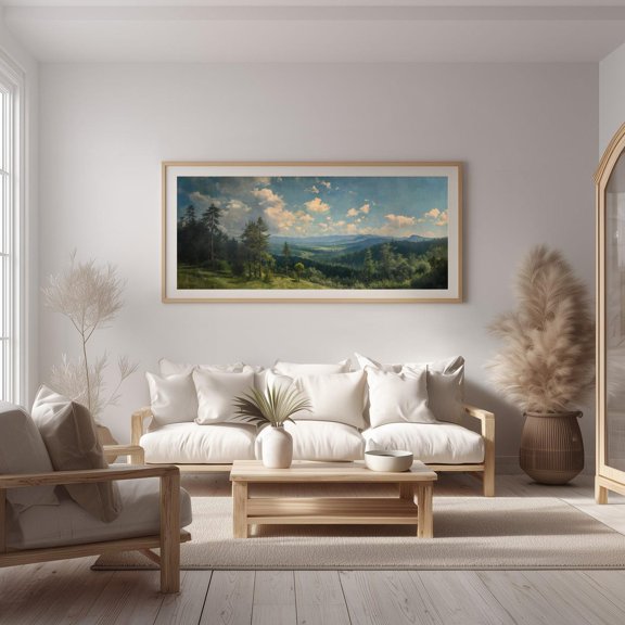 Vintage Mountain Panorama Print, Unframed Paper Poster 8x10in