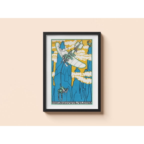 Vintage Mountain Poster Moriz Jung Dolomites Climbing Wall Art, Unframed Paper Poster 11x14in