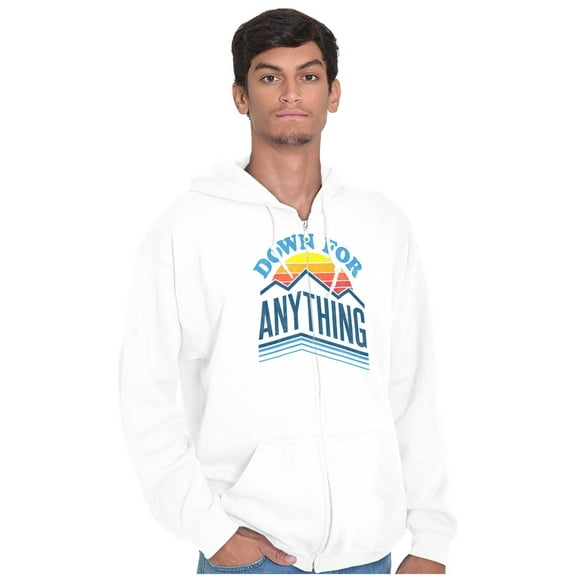 Vintage Mountain Sunset Adventure Unisex Fleece Graphic Zip Up Hoodie Brisco Brands 4X