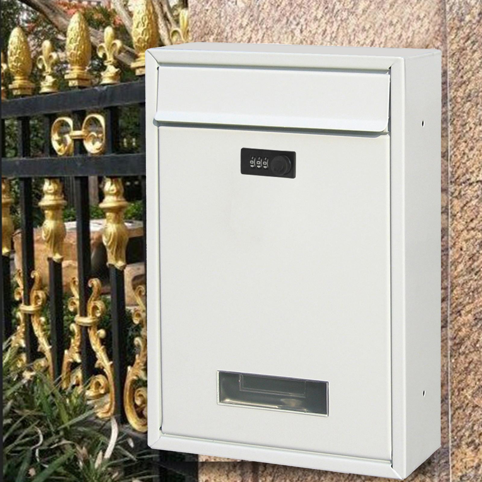 Vintage Mounted Mailbox Storage W/Code Lock Postbox Hanging Drop Box Letterbox for Door Home