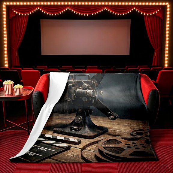 Vintage Movie Projector Throw Blanket for Cinema Lovers