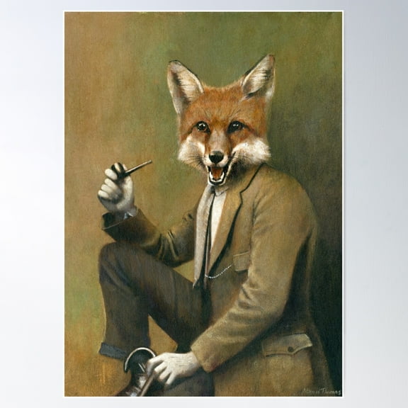 Vintage Mr Fox Poster Wall Art, Modern Wall Decor For Living Room Bedroom, 8x12 UNFRAMED