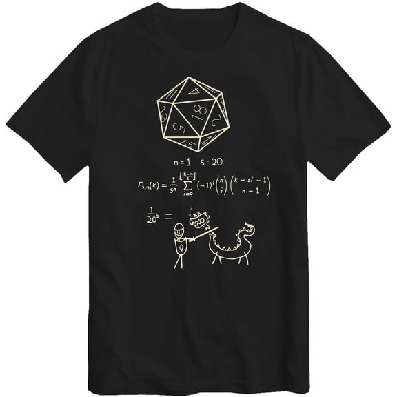 Funny 20 Sided Dice Math T-Shirt Geek Science Probability Graphic Tee
