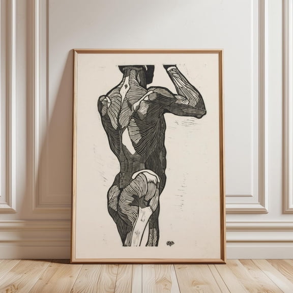Vintage Muscle Anatomy Wall Art Print, Unframed Paper Poster 8x10in