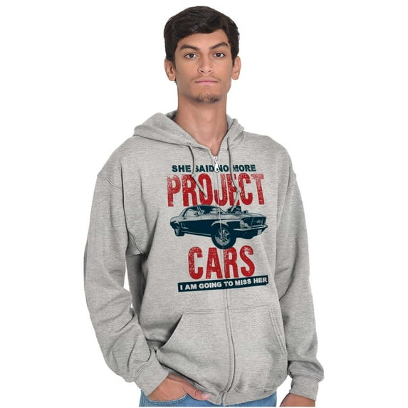 Vintage Muscle Car Mechanic Husband Men's Big & Tall Graphic Zip Up Hoodie Brisco Brands 2X