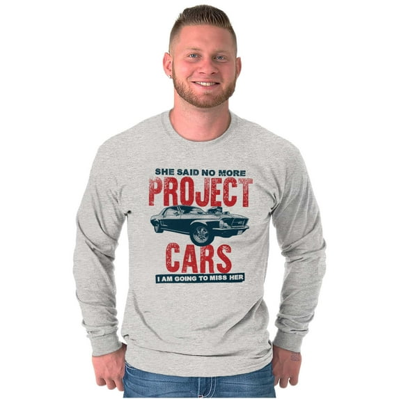 Vintage Muscle Car Mechanic Husband Men's Long Sleeve Tee T Shirt Brisco Brands S