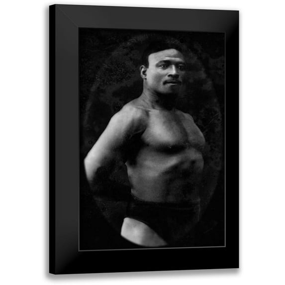 Vintage Muscle Men 11x14 Black Modern Framed Museum Art Print Titled - Bodybuilders Shadowed Torso