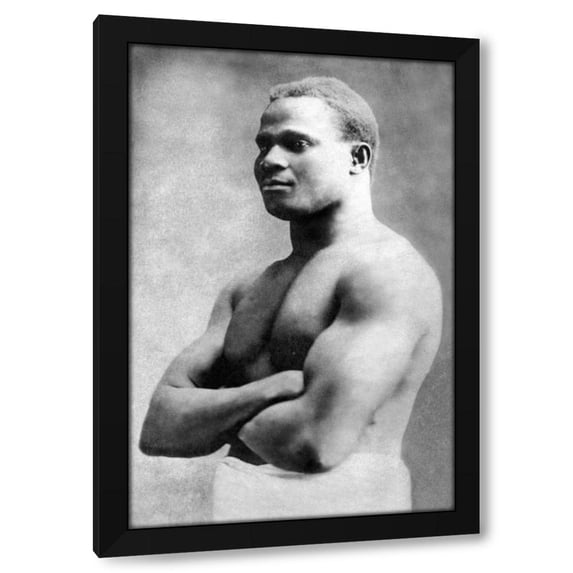 Vintage Muscle Men 11x14 Black Modern Wood Framed Wall Art Titled - Russian with Arms Folded