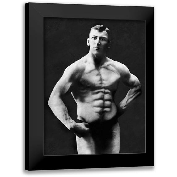 Vintage Muscle Men 15x18 Black Modern Framed Museum Art Print Titled - Perfect Abs